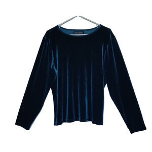Dialogue Velvet Velour Top DEEP GREEN Luxury Holiday Party Stretchy Size 18W
